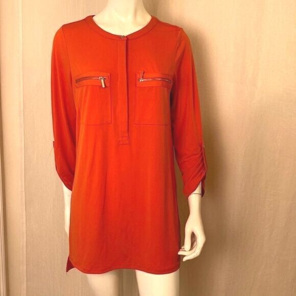 Michael Kors Tunic Top Orange Size Small - Picture 1 of 8